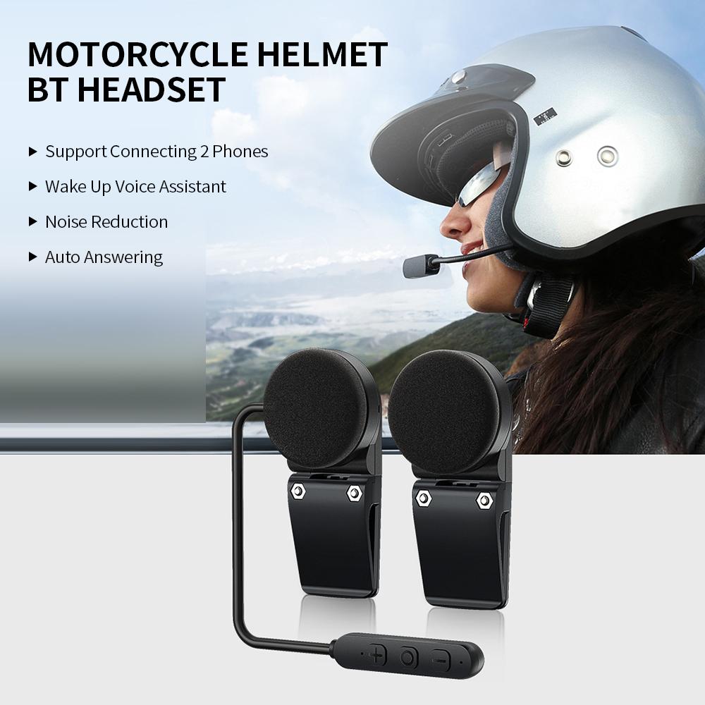 Q7s Motorcycle Helmet BT 5.0 Headset Support Auto Answering Connecting 2 Phones Noise Reduction 30mm Driver Unit
