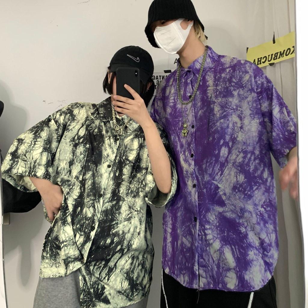 Áo sơ mi tay ngắn from rộng unisex nam nữ , sơ mi nam nữ vải voan lụa mịn mát free size 40kg - 70kg