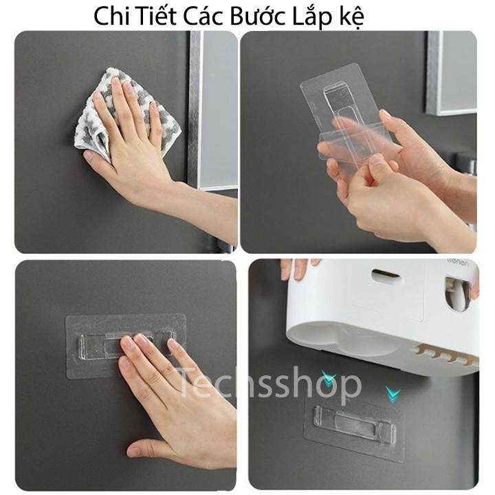 Kệ Nhà Tắm Nhả Kem Đựng Bàn Chải Đánh Răng Oenon Dán Tường Kèm Theo Cốc - Loại 2 cốc và 3 Cốc