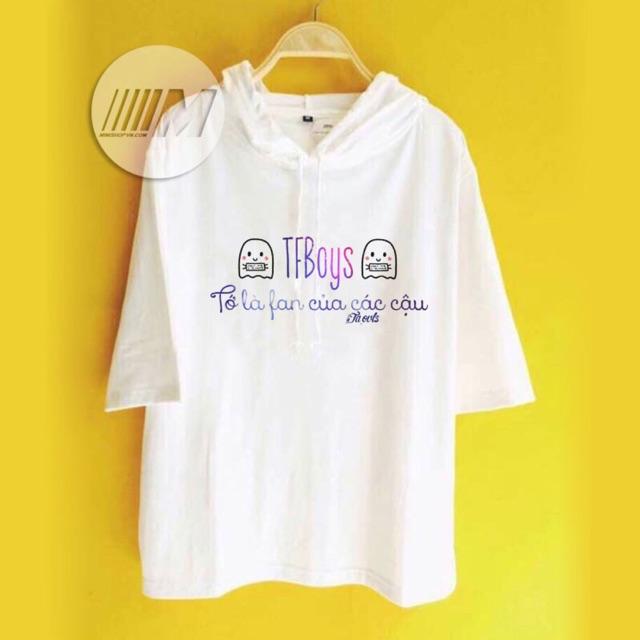 Áo hoodie tay lỡ nam nữ fan tfboy