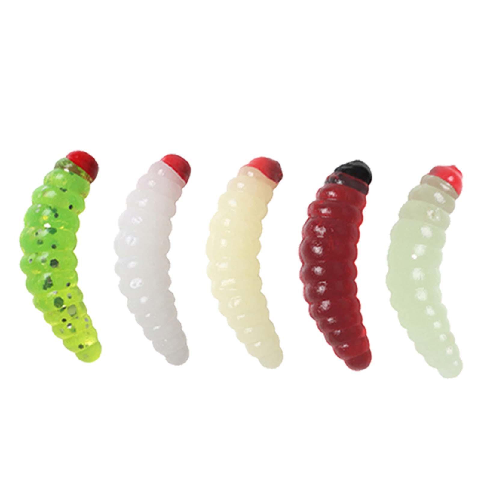 100x Worm Grub Professional Soft for Bass Trout Portable Fishing Baits