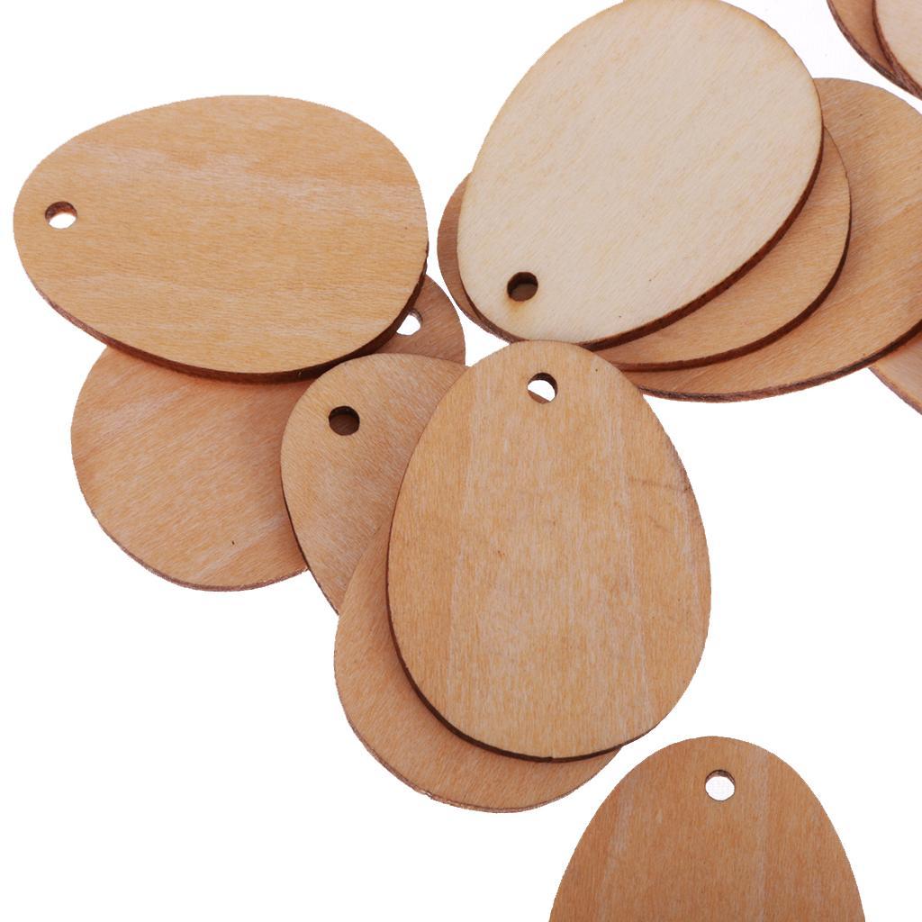 100 Pieces Natural Unfinished Blank Wood Tags Wooden Gift Tags Hanging Labels Embellishment for Wedding Party Christmas XMAS Decoration with Rope