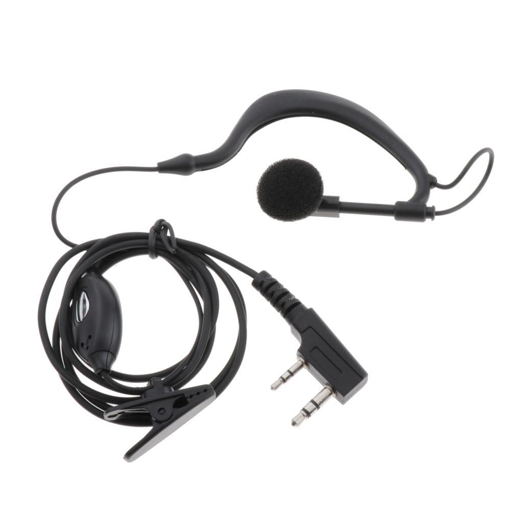 2Pcs 2 PIN Earpiece Ear Hook Interphone Earphone for BAOFENG UV5R Plus BF-888S