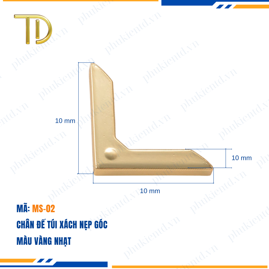 Chân đế túi xách, nẹp góc túi xách công nghệ mạ điện Electroplating độ bền 5-8 năm