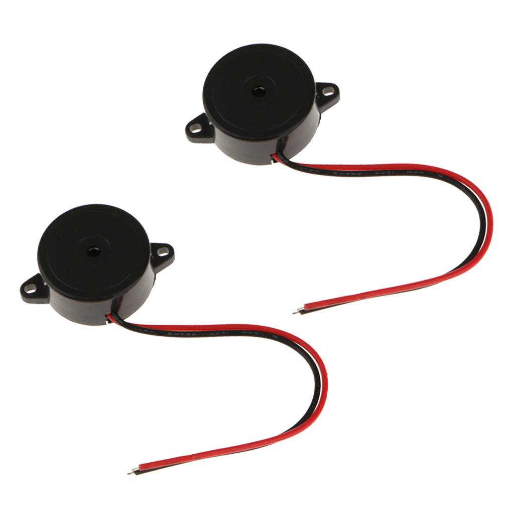 Hoạt Động Piezo Buzzer DC 1.5-15V 85dB Với 2 Dây Dẫn Điện Alarmer 2 Gói