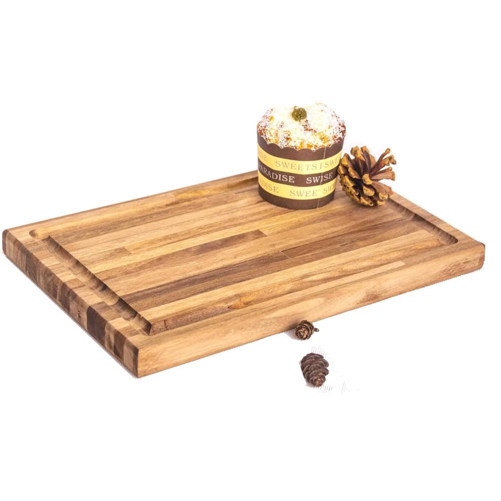 Thớt gỗ cao cấp siêu cứng không mùn, chống nứt 458*356*32 mm trang trí đồ ăn kiểu dáng Vintage decor