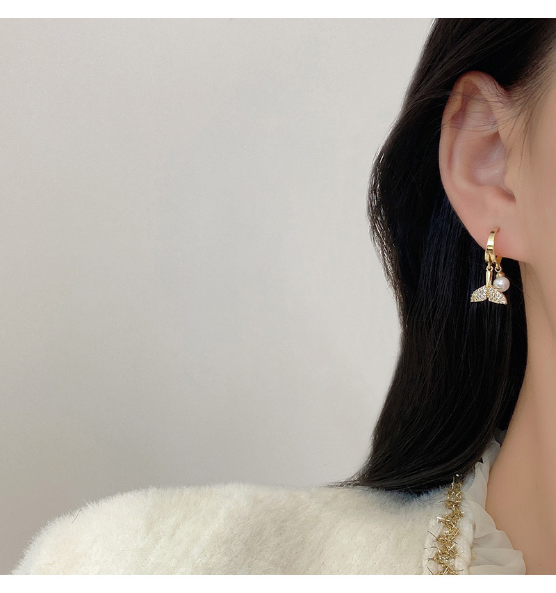 Bông tai nữ chuôi bạc 925 đuôi cá dễ thương Phụ kiện trang sức M103637