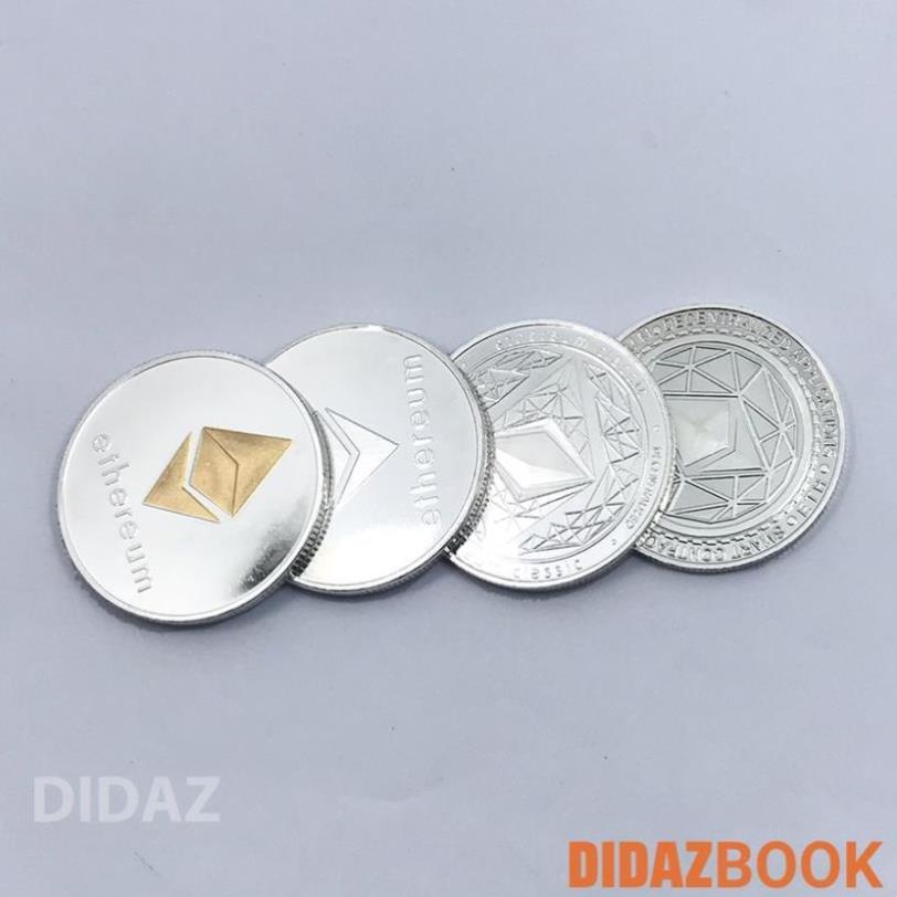 Combo 4 phiên bản - Đồng Xu Ethereum - Ether - ETH mạ vàng 24k đồ lưu niệm,trang trí,sưu tầm, quà tặng