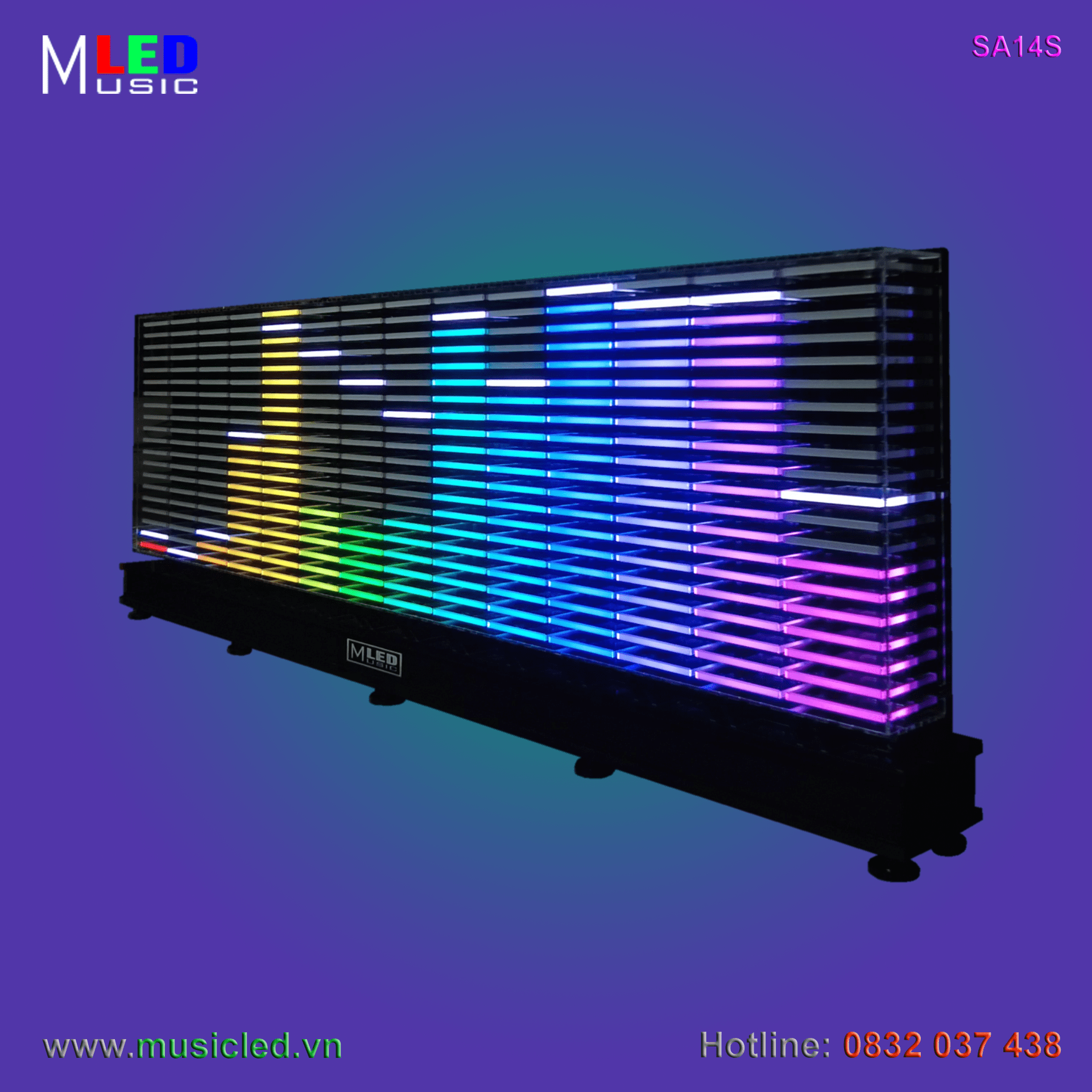 Dàn đèn Music LED nháy theo tần số nhạc 14 cột để bàn