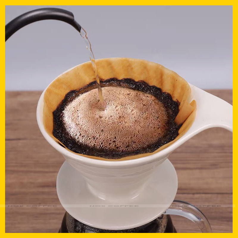 Phễu V60 chất liệu sứ có quai cầm