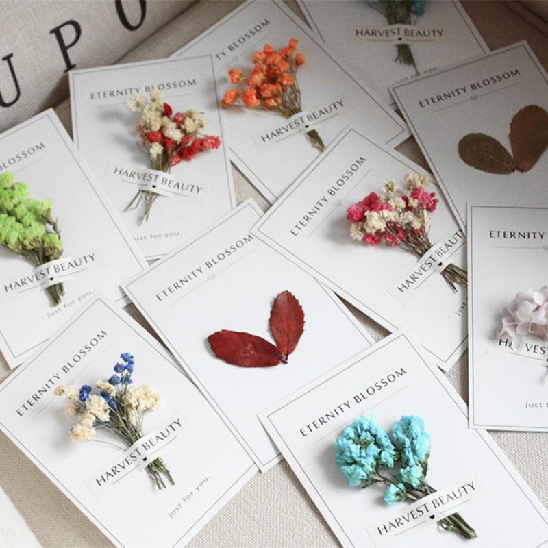 Thiệp gắn hoa handmade quà tặng và phụ kiện chụp ảnh Decor