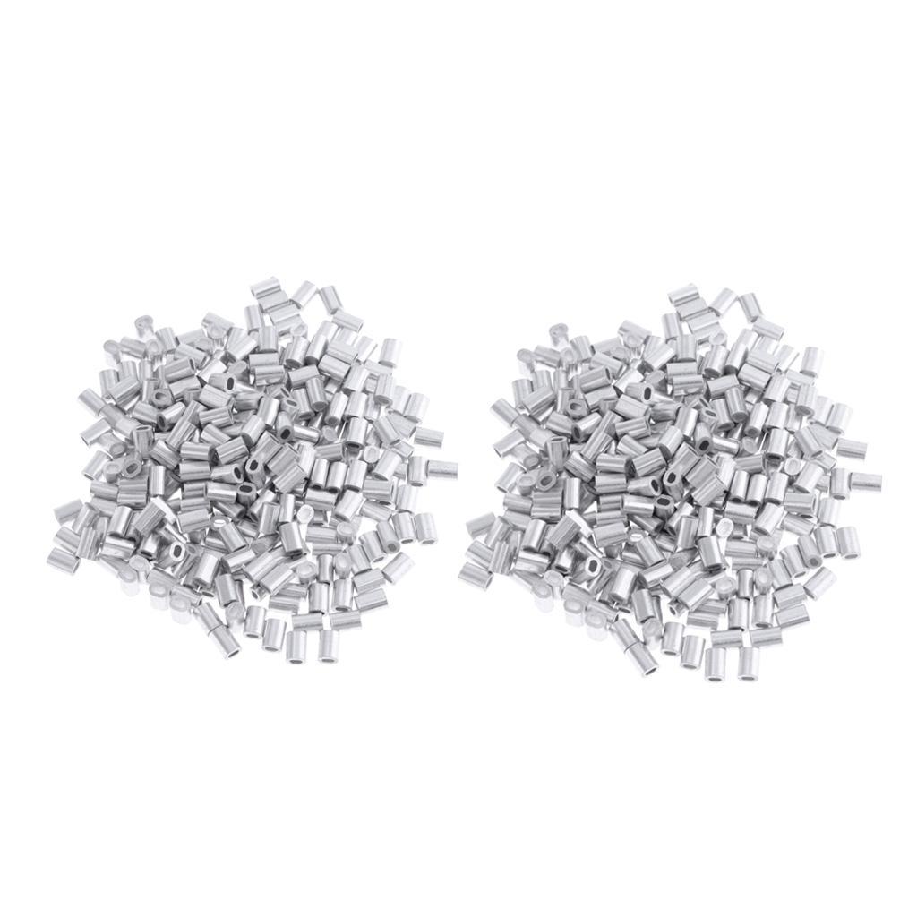 200Pcs Aluminium Fishing Crimps Double Barrel Crimp Sleeves 1.2mm And 1.5mm