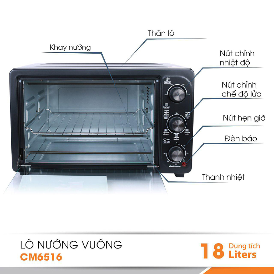 LÒ NƯỚNG ĐIỆN COMET CM6518 DUNG TÍCH 28 LÍT CÔNG SUẤT 1600W - HÀNG CHÍNH HÃNG