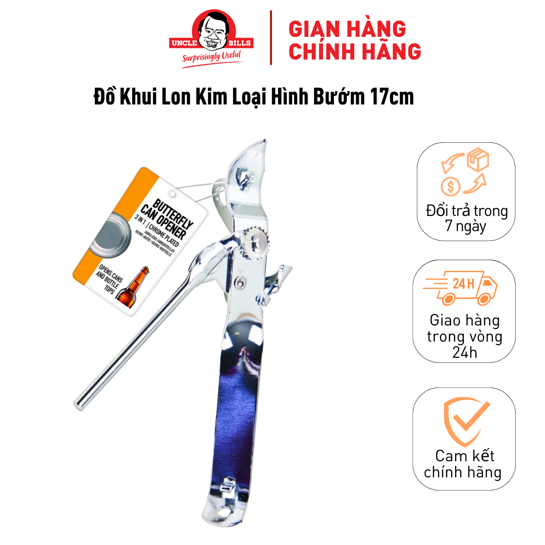 Đồ khui hộp đa năng kim loại cao cấp kích thước 17cm Uncle Bills KA0112