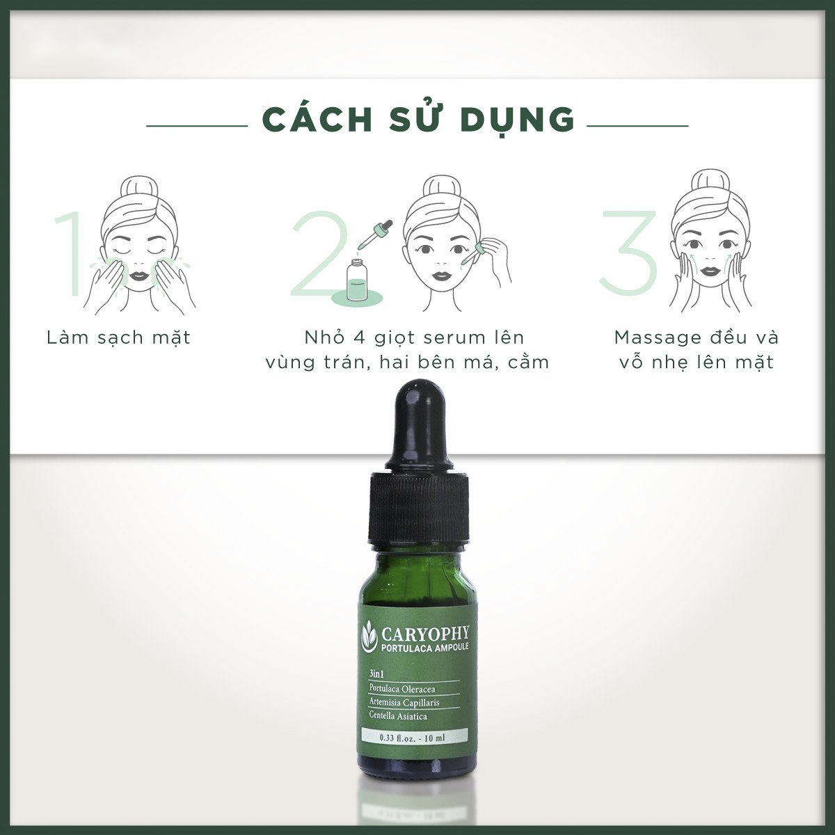 Serum Hỗ Trợ Giảm Mụn Caryophy Portulaca Ampoule 3in1 10ml