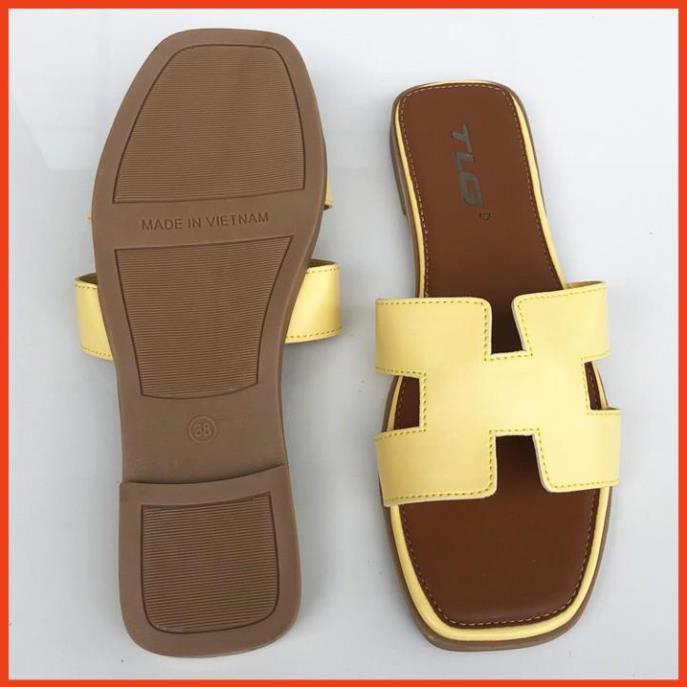 TLG Dép Thời Trang Nữ Da PU Cao Cấp Quai Ngang Chũ H Lót Dép Mềm Êm 21307