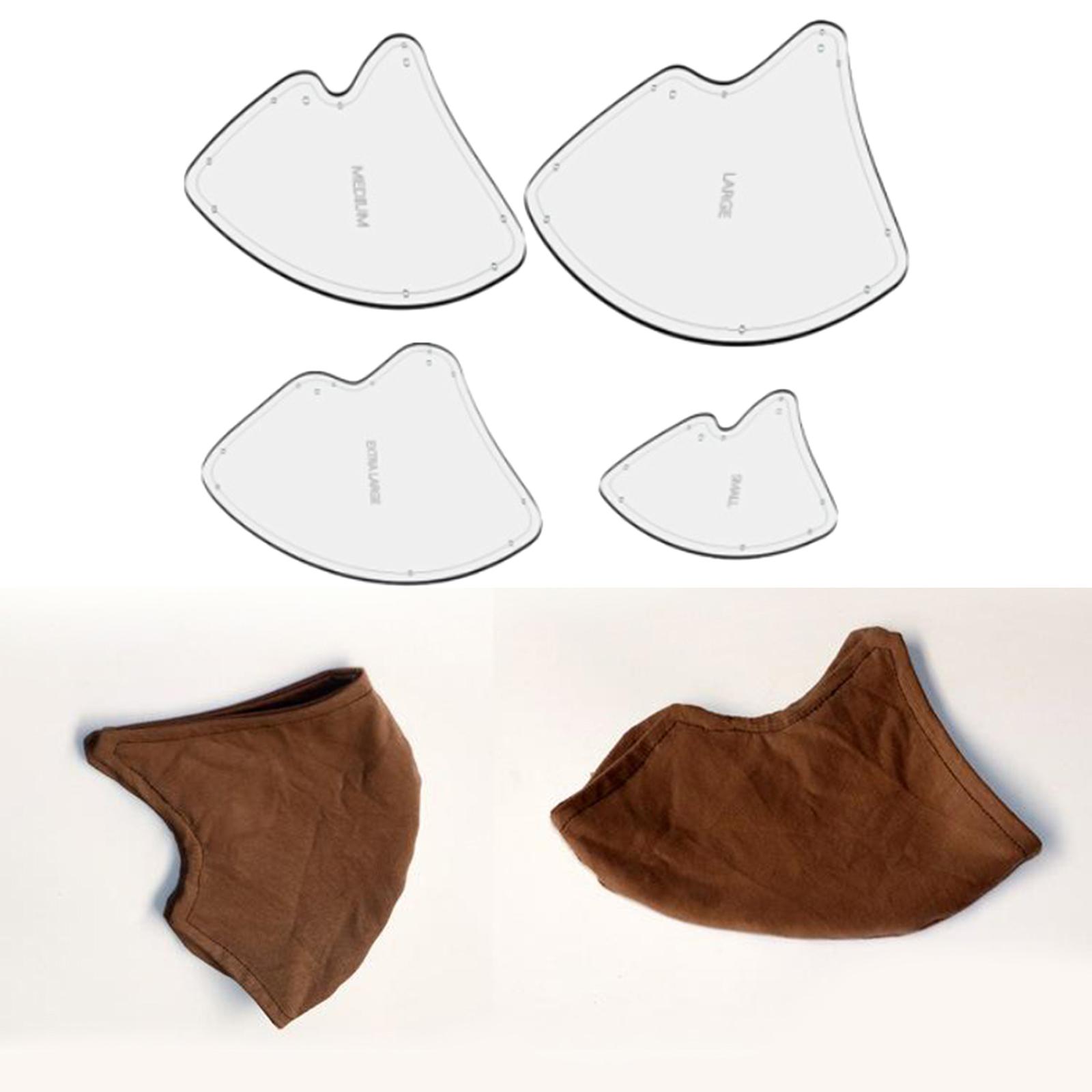 1 Set Acrylic Face Mask Template, Transparent Sewing Guide, Professional Mask Making Clear Template, Various Size - 3 Types