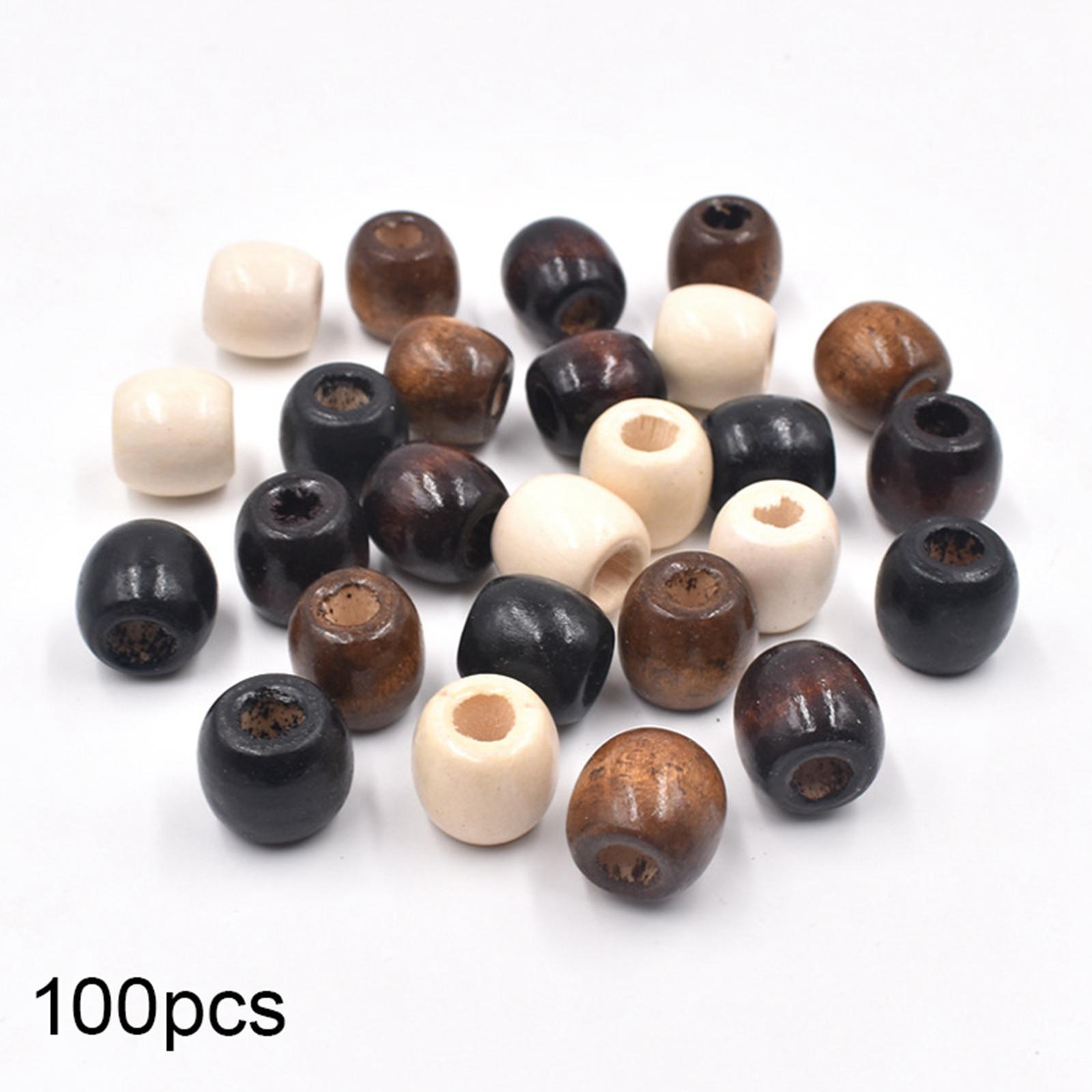 200Pcs Large Hole Wooden Beads Wood Loose Beads Beads for Threading