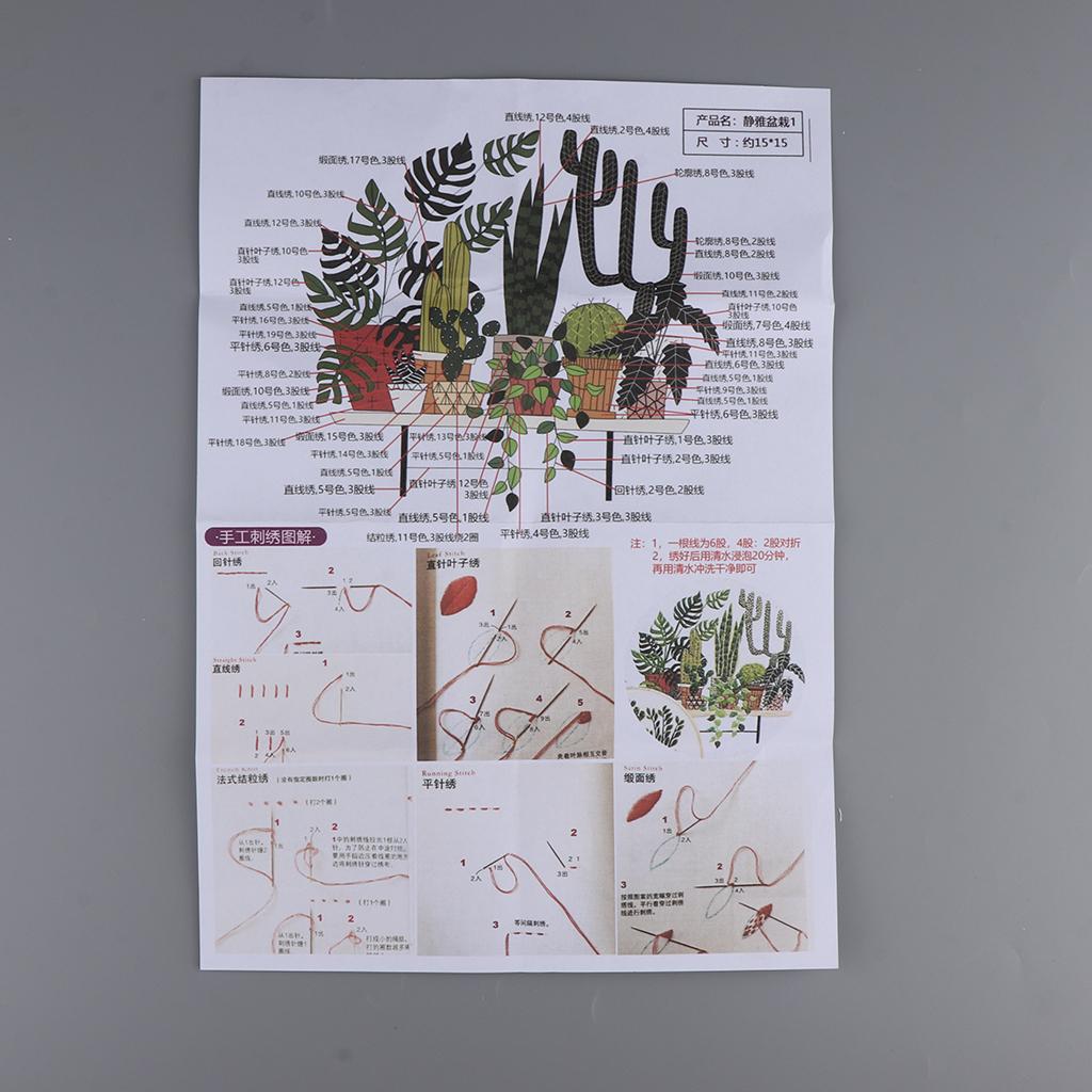Stamped Embroidery Kit with Pattern Cross Stitch Crafts for Beginners 2 Set