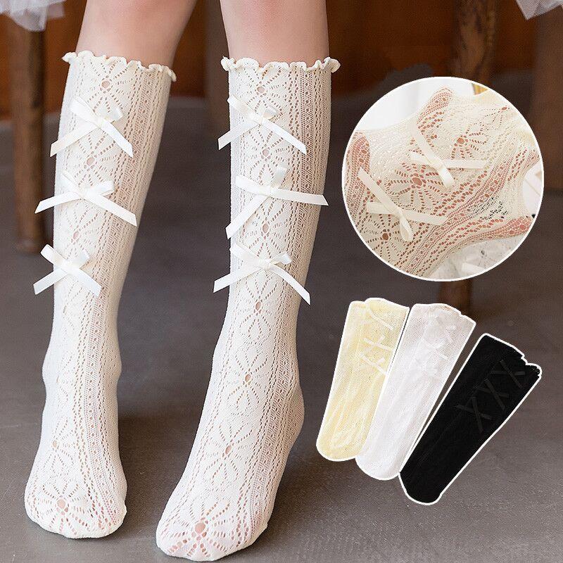 Tất Cho Bé Gái Thêu Rên 100% Cotton Chống Trơn Trượt Hàng Xuất Nhật Tất Trẻ Em Từ 3- 12 Tuổi PK111