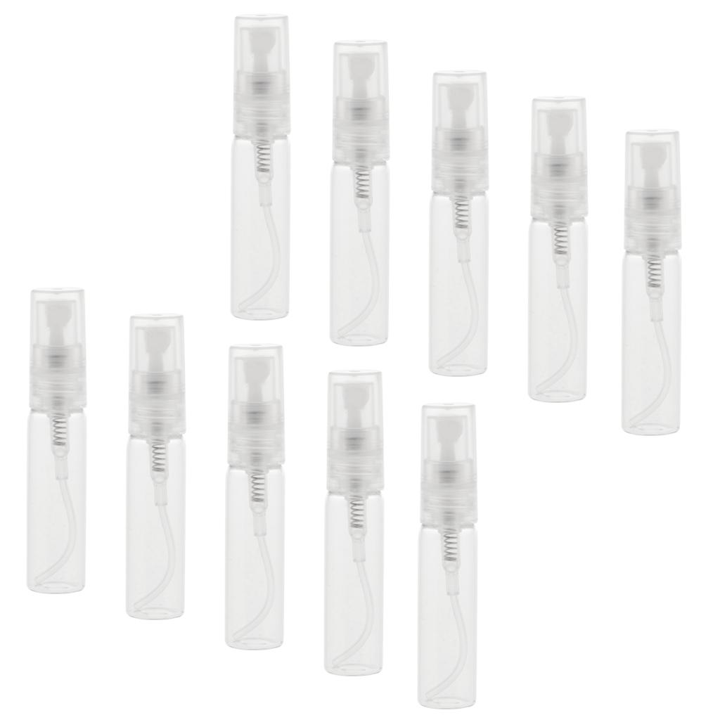3x10Pcs Glass Perfume Empty Bottle Pump Sprayer Refillable Travel 5ml