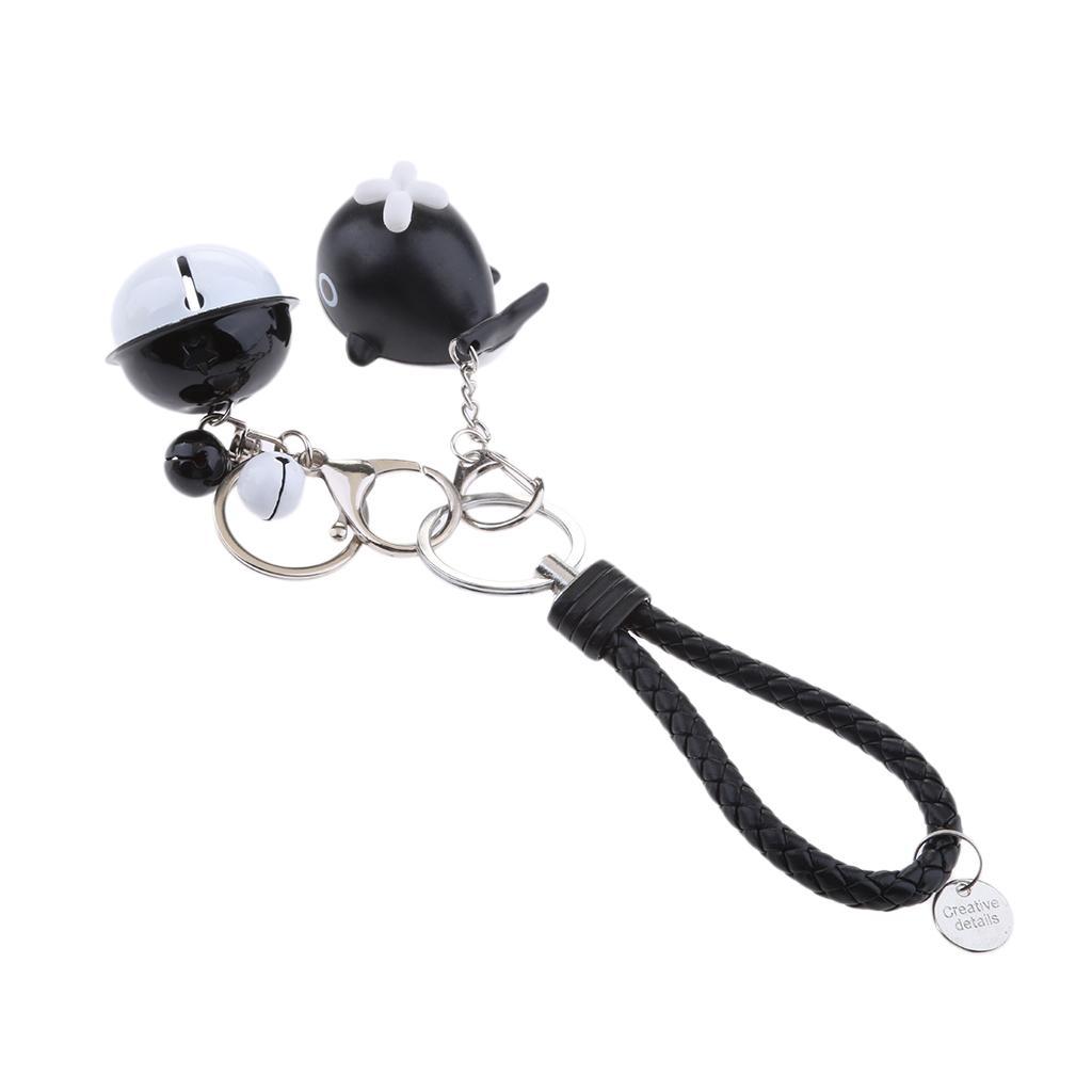 Creative Key Chain Shape Keyring LED Holder Hanging Type Black