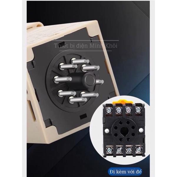 Rơ le thời gian 220v CKC AH3-3 220V kèm đế, relay thời gian điện tử,timer ckc, rơ le thời gian, rơ le hẹn giờ, timer