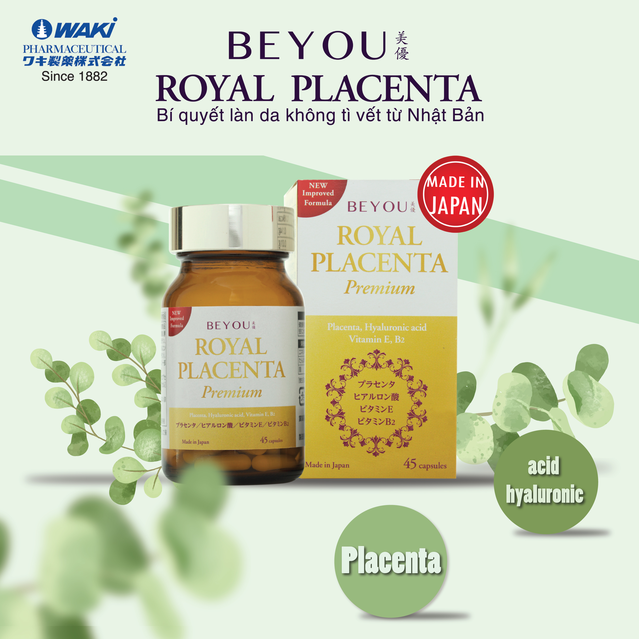 Thực phẩm chức năng trắng da, giảm sạm, nám, tàn nhang Beyou Royal Placenta