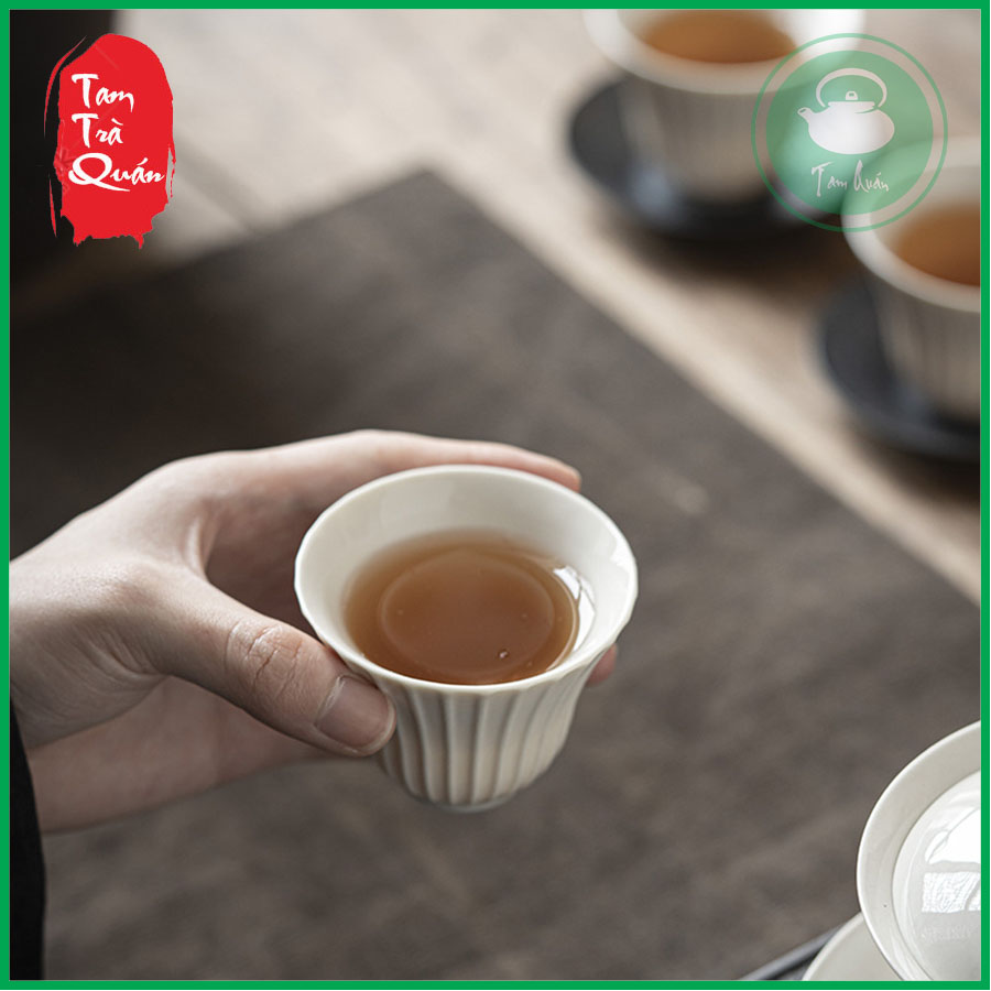 Chén trà sứ trắng Đức Hóa 55ml
