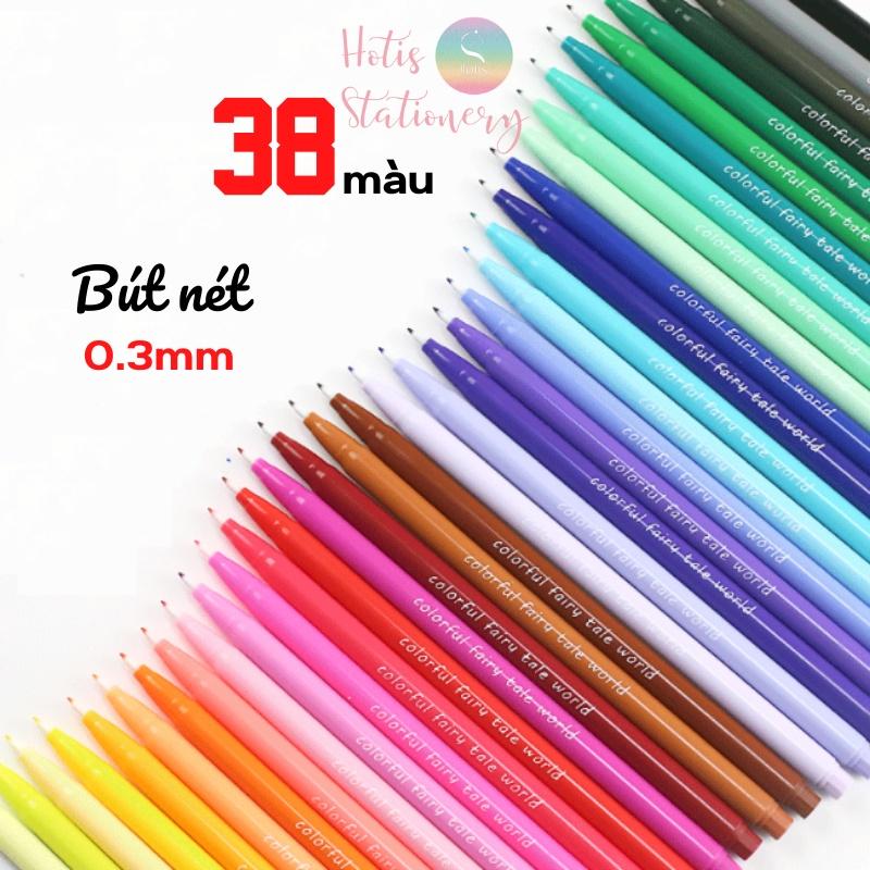 Bút màu, bút line 38 màu ngòi 0.3mm Colorful Fairy Tale World