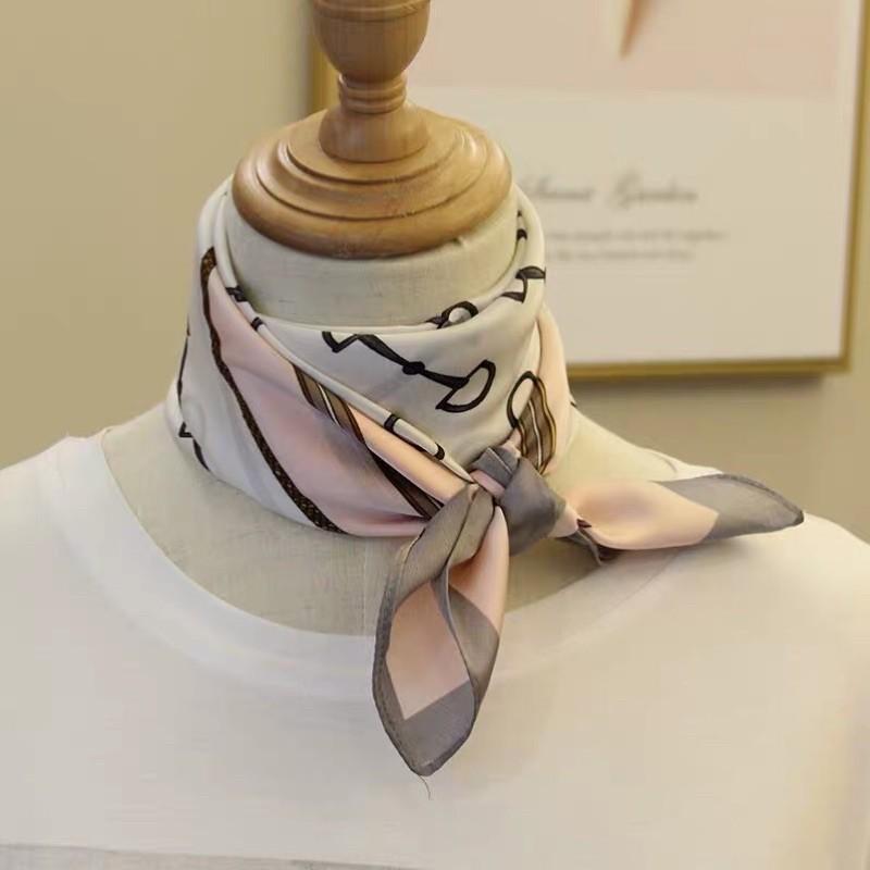 Khăn turban lụa vuông choàng cổ thanh lịch size 70x70cm