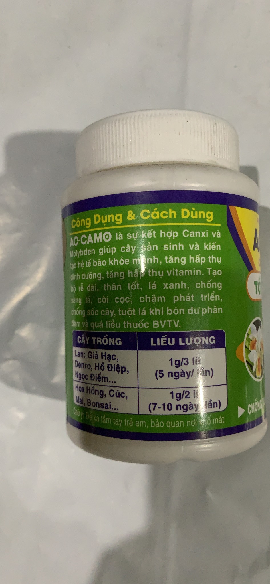 Phân bón lá trung lượng trung lượng AC - CAMO lọ 100g