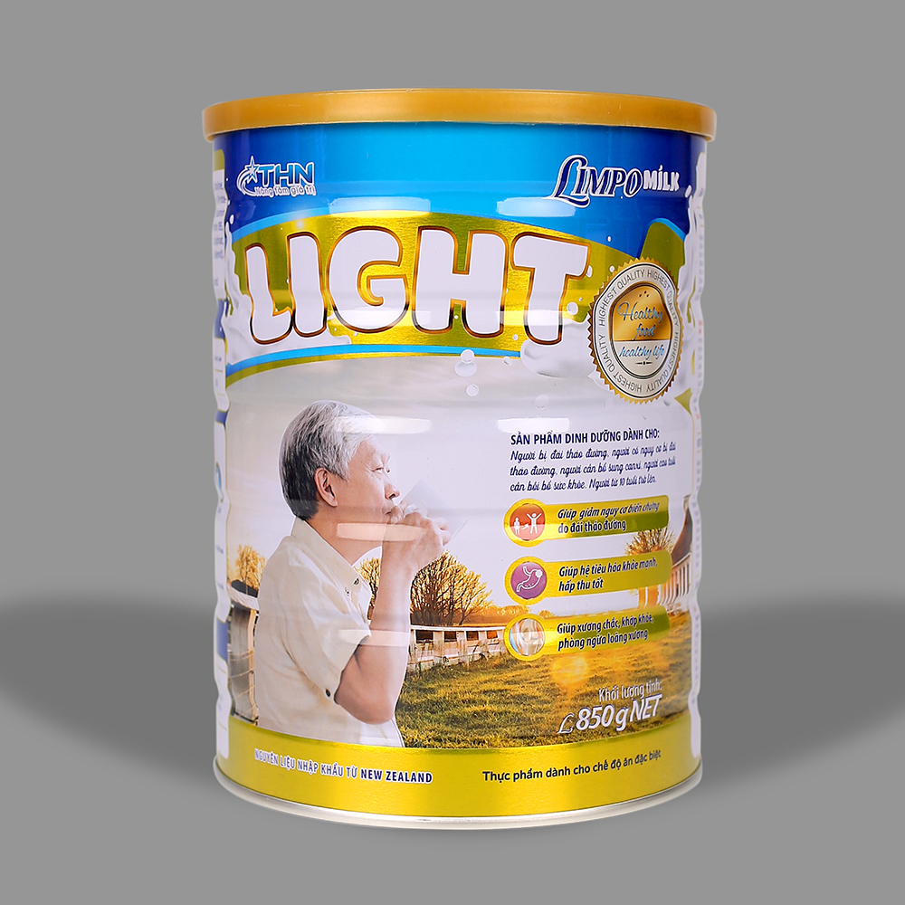 Limpo Milk Light 850g - Sữa bột dinh dưỡng dành cho người tiểu đường, đái tháo đường, bổ sung canxi, tốt cho hệ xương khớp