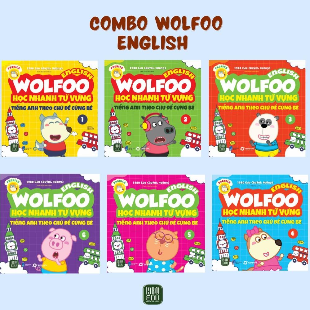Combo 6 Cuốn Wolfoo English – Học Nhanh Từ Vựng Tiếng Anh - Bản Quyền