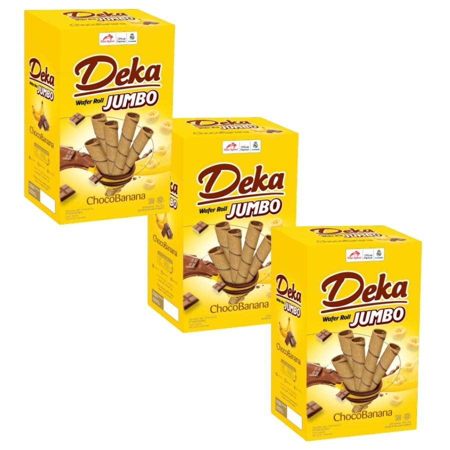 Bánh Quế Deka Water Roll Jumbo Socola - Chuối (20 x 16g)