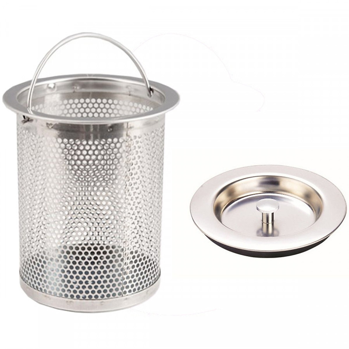 Bộ Giỏ và Nắp Lọc Rác Inox Cho Bồn Rửa Chén Bát