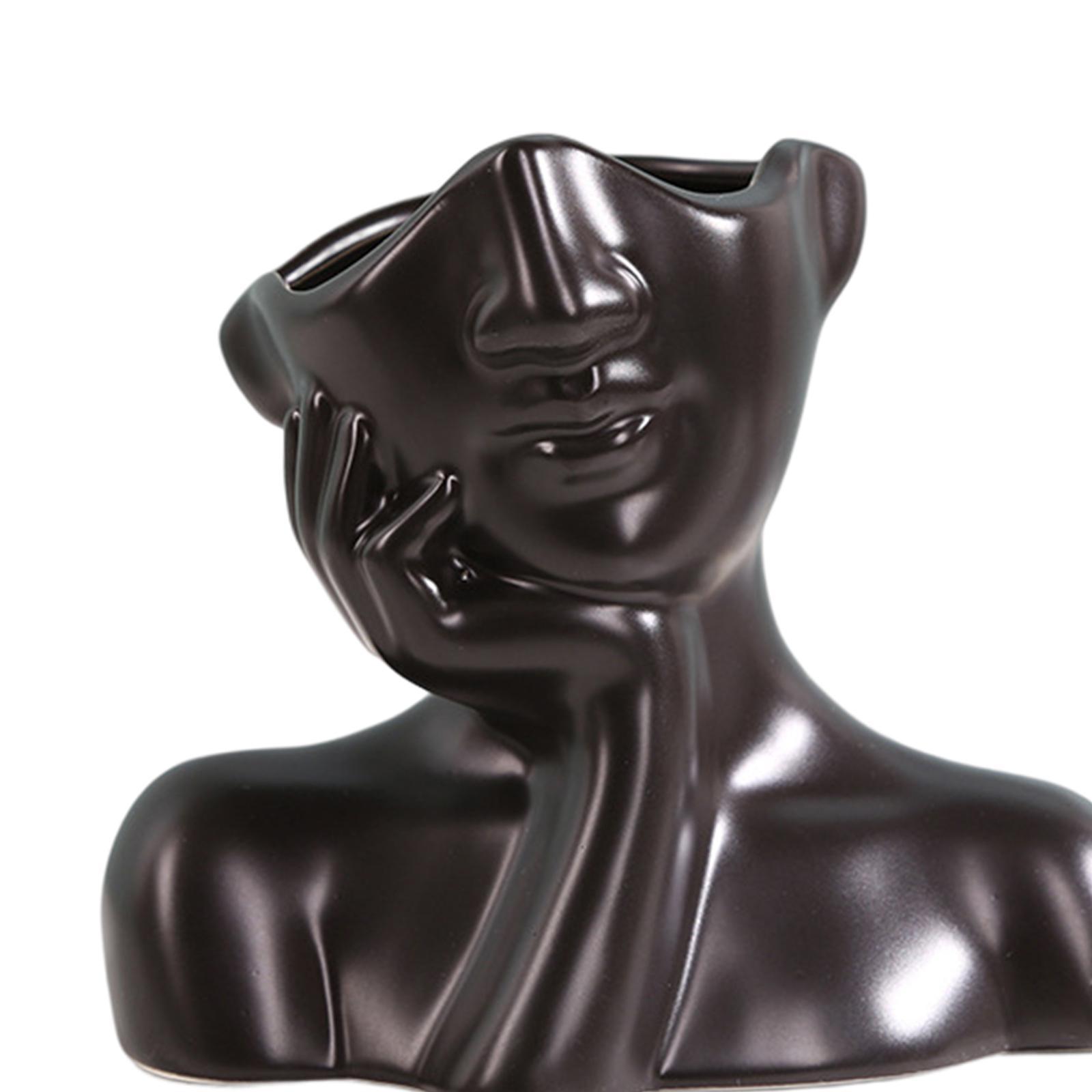 Face Vase Flower Vase Modern Statue Head Shaped Vase for Table Wedding Shelf