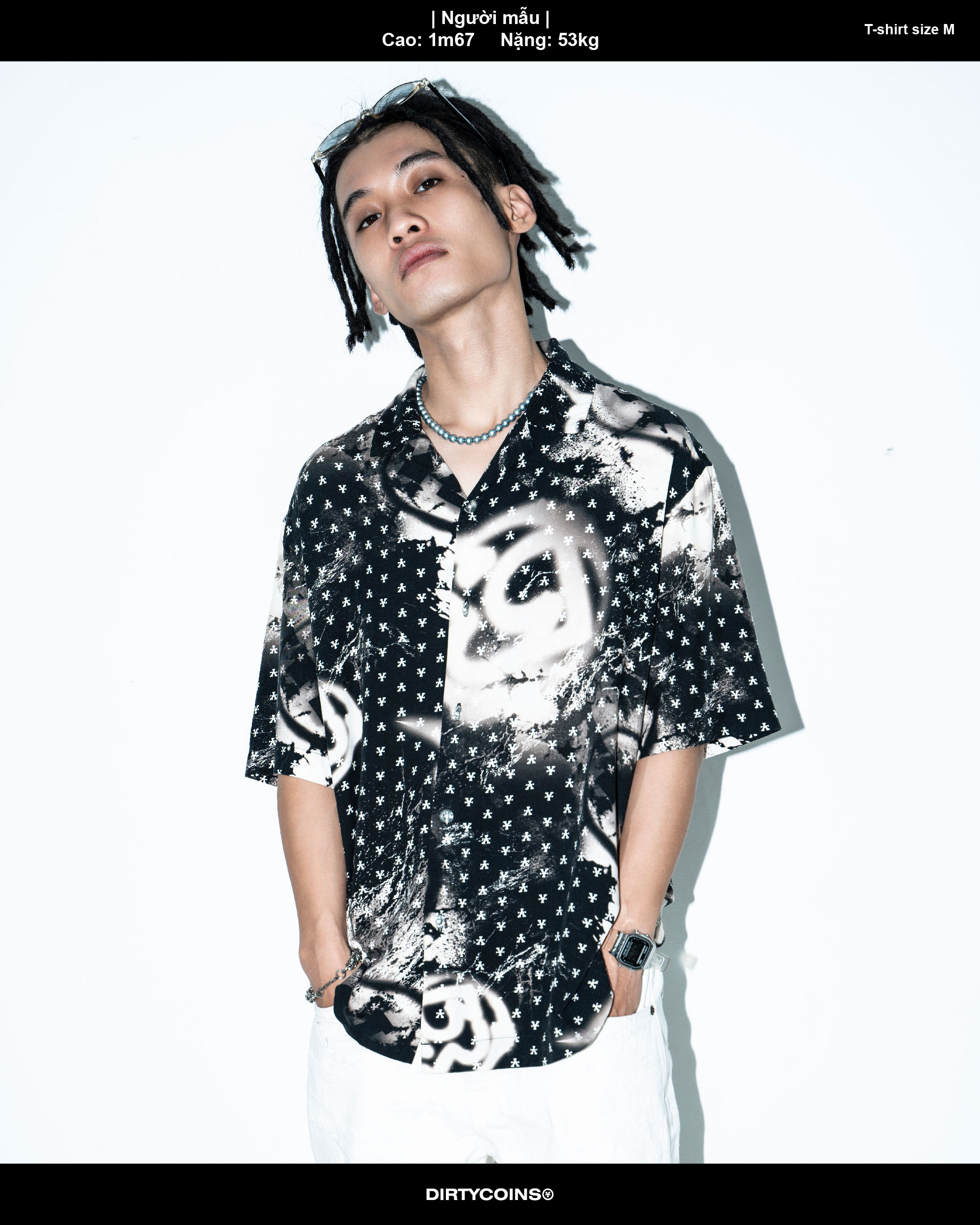 Áo Sơmi Watercolor All Print Shirt - Black