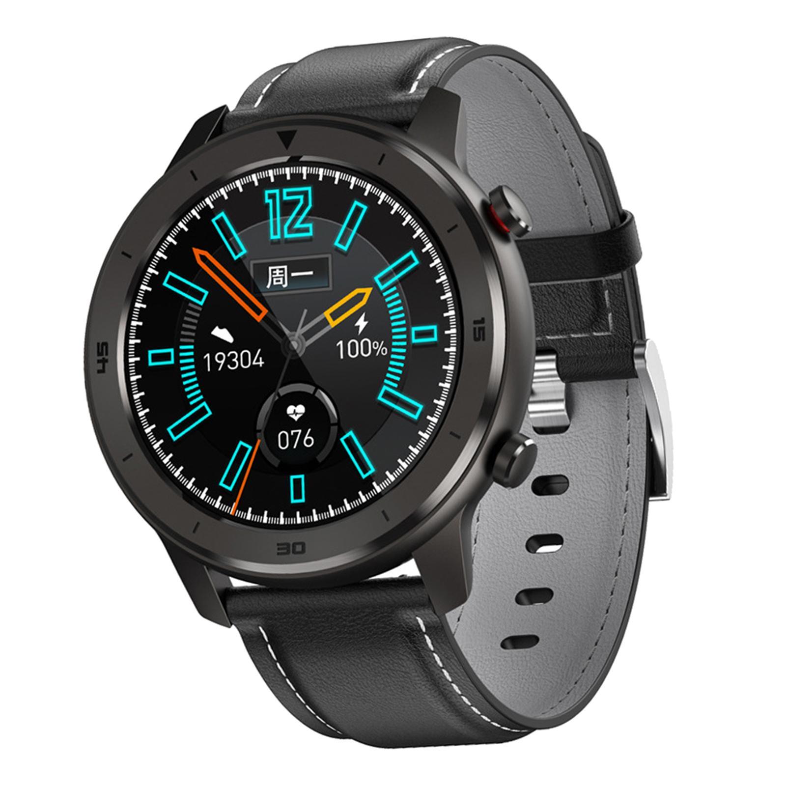 DT78 Smart Wrist Watch Bracelet Black PU Leather