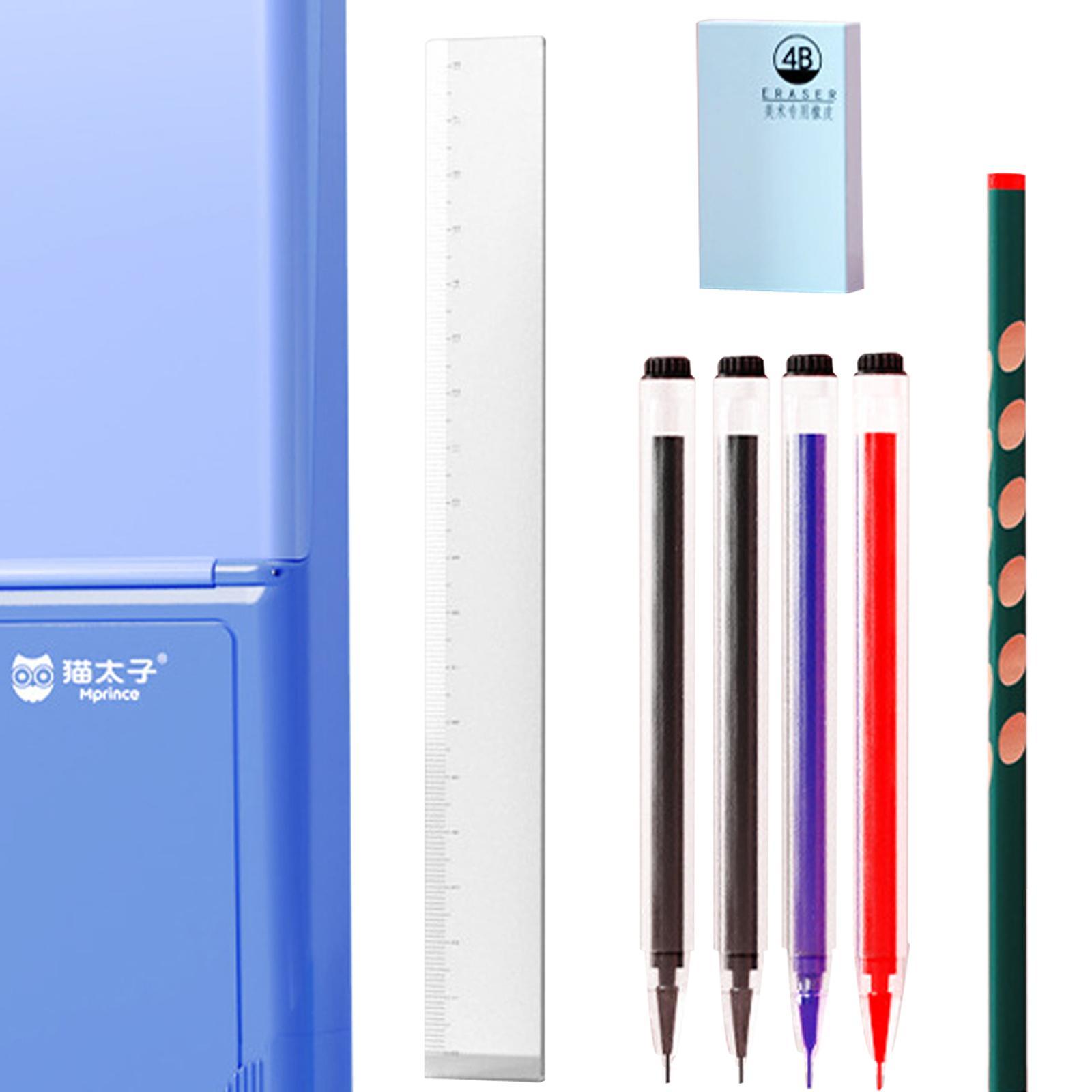Pencil Holder Cosmetic Bag Strong Adsorption Odorless for Travel Women Blue