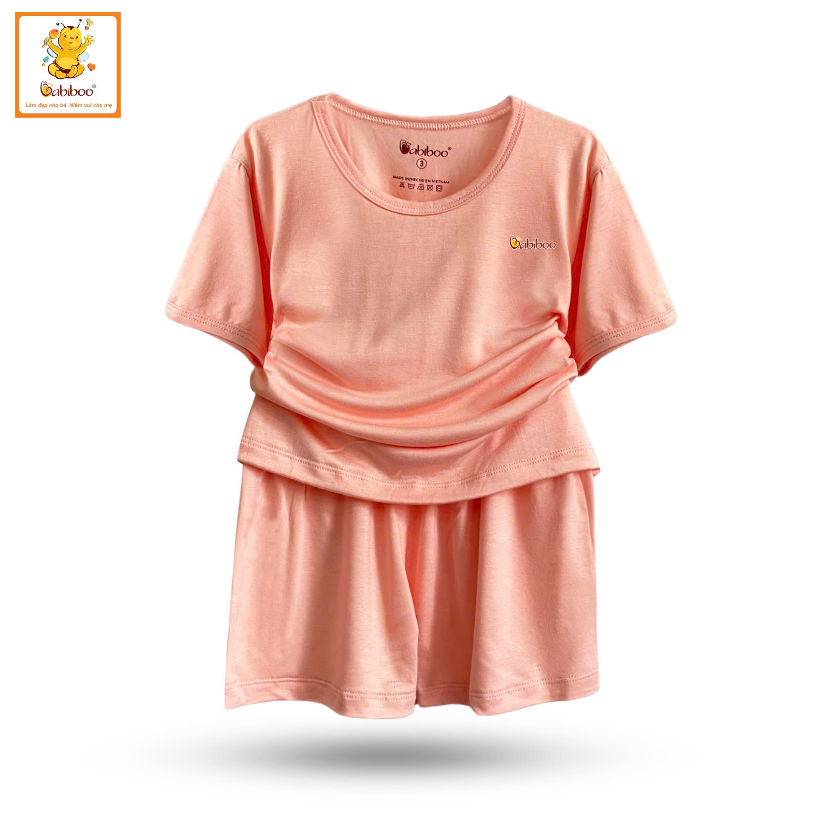 Đồ bé trai Babiboo bộ quần áo cộc tay bé trai, bé gái chất vải viscose sợi gỗ mềm mịn, mát BTK73