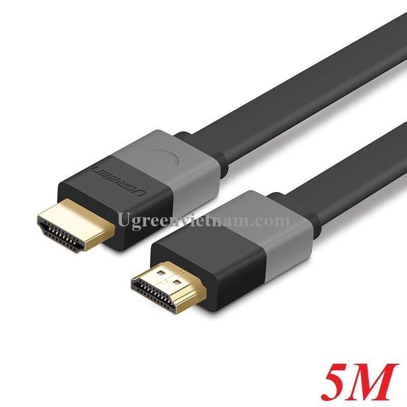 Cáp HDMI 5 Mét Dẹt Ugreen 30112 Hỗ Trợ 3D 4K - Hàng Chính Hãng