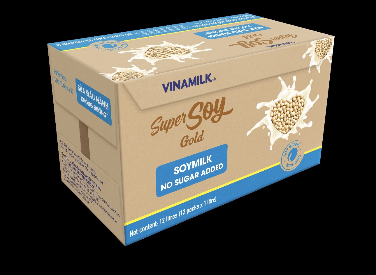 Thùng 12 Hộp Sữa Đậu Nành Không Đường Goldsoy