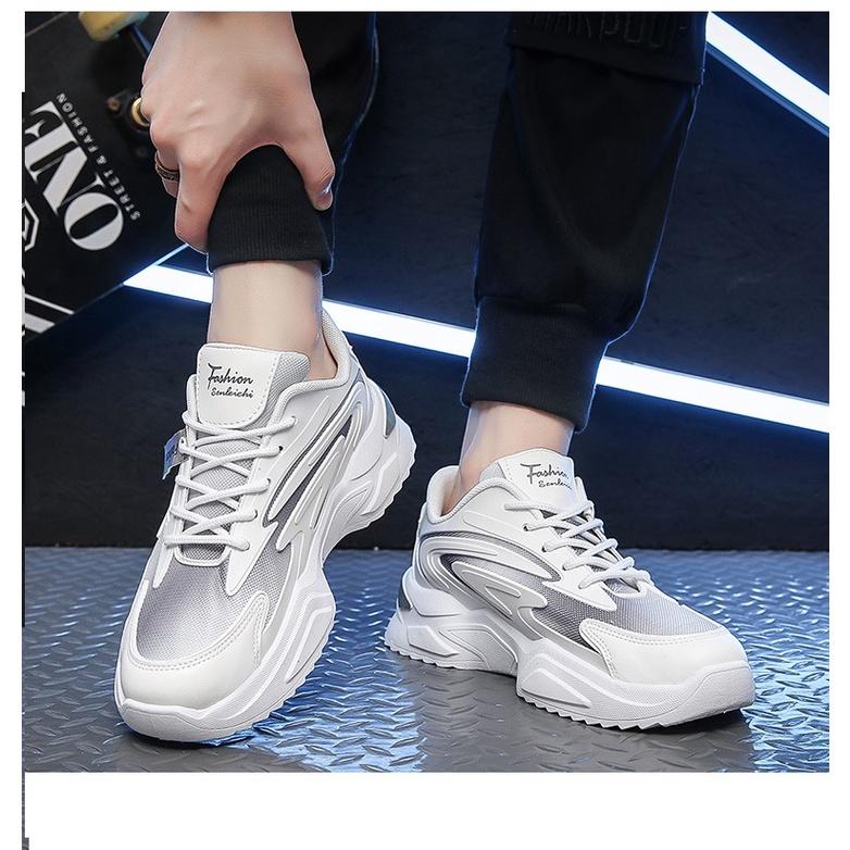 Giày Thể Thao Nam Dạo Phố Giày sneaker HHT S049 Màu Trắng