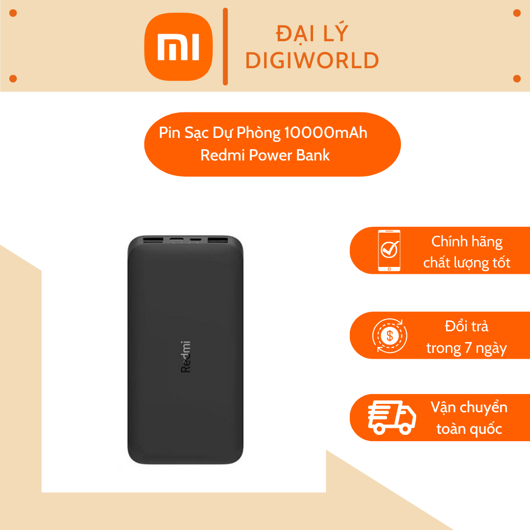 Pin Sạc Dự Phòng Xiaomi 10000mAh Redmi Power Bank - Hàng chính hãng - Pin Sạc Dự Phòng Xiaomi 10000mAh