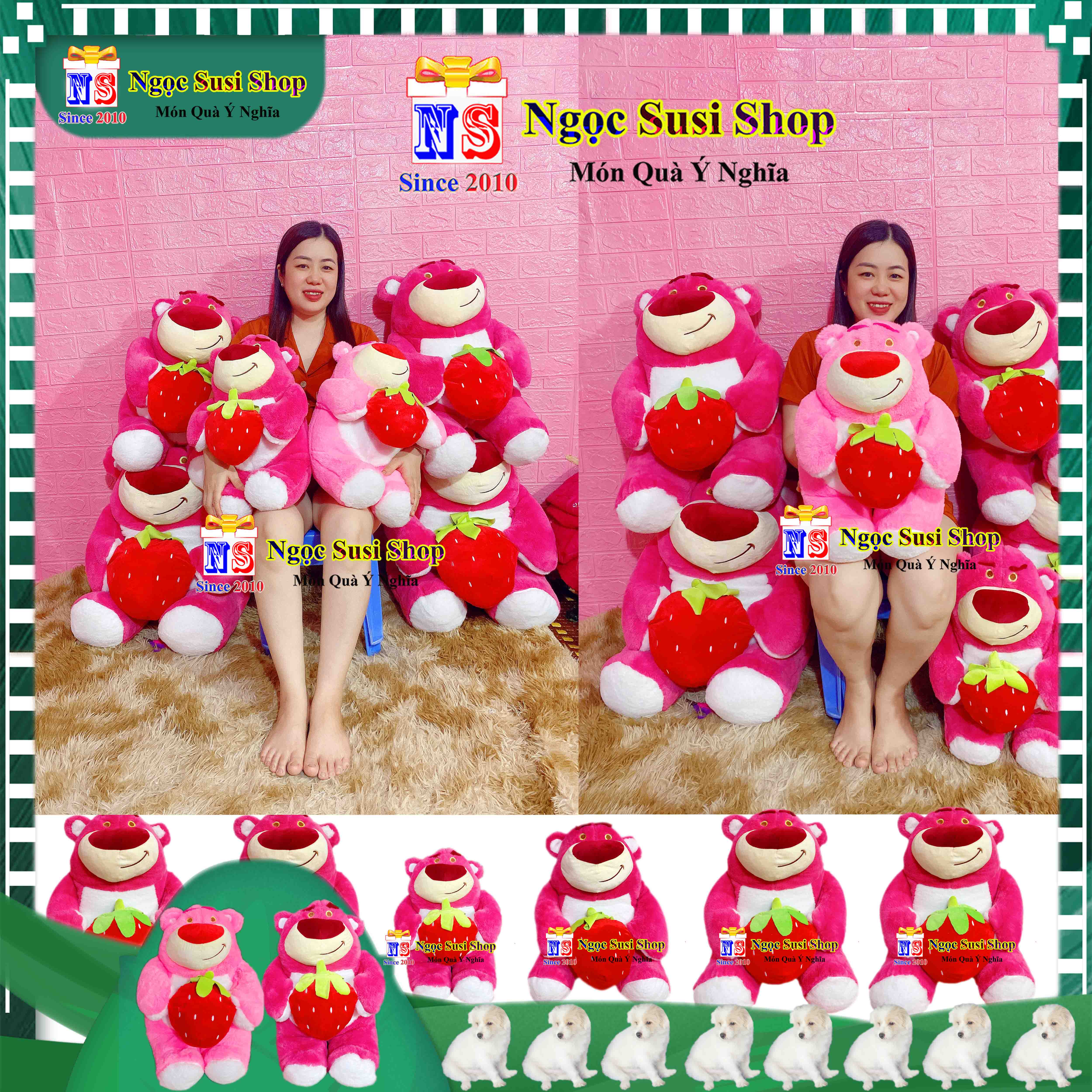 GẤU DÂU LOTSO ÔM TRÁI DÂU SIÊU TO CAO CẤP SIÊU MỀM MỊN ĐỦ SIZE - THÚ BÔNG ÔM DÂU SIÊU CƯNG MẪU MỚI