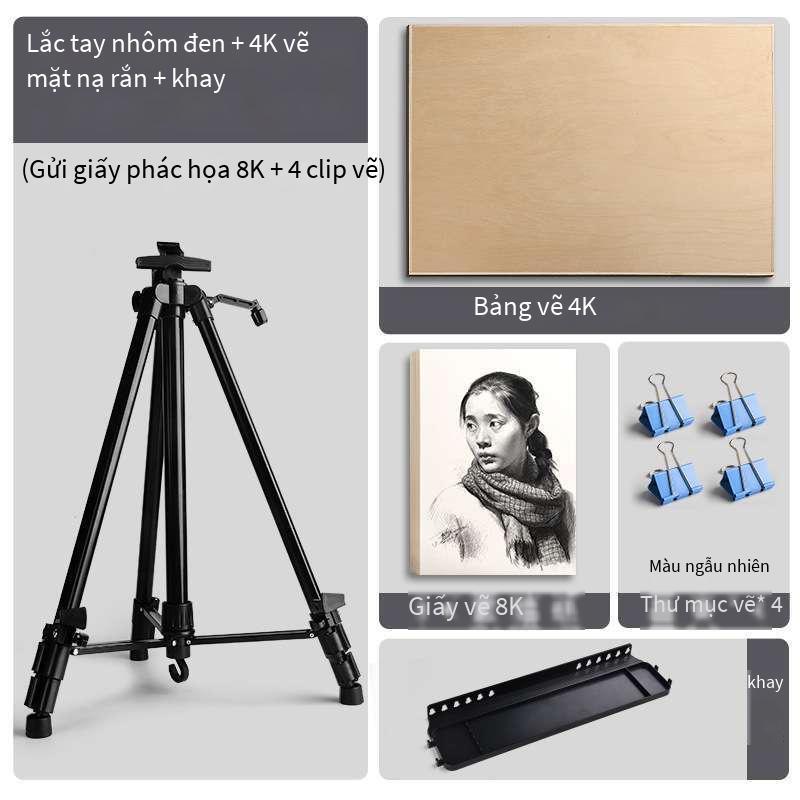 Phong cách mới nhất giá vẽ di động bảng vẽ phác thảo kệ sơn công cụ chân máy một bộ đầy đủ gấp chuyên nghiệp sơn dầu hợp kim nhôm
