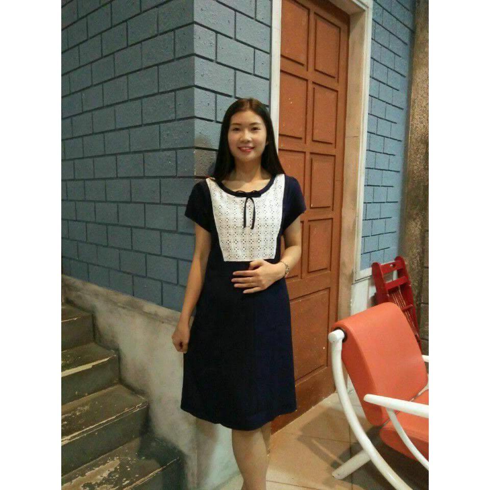 Váy bầu phối ren