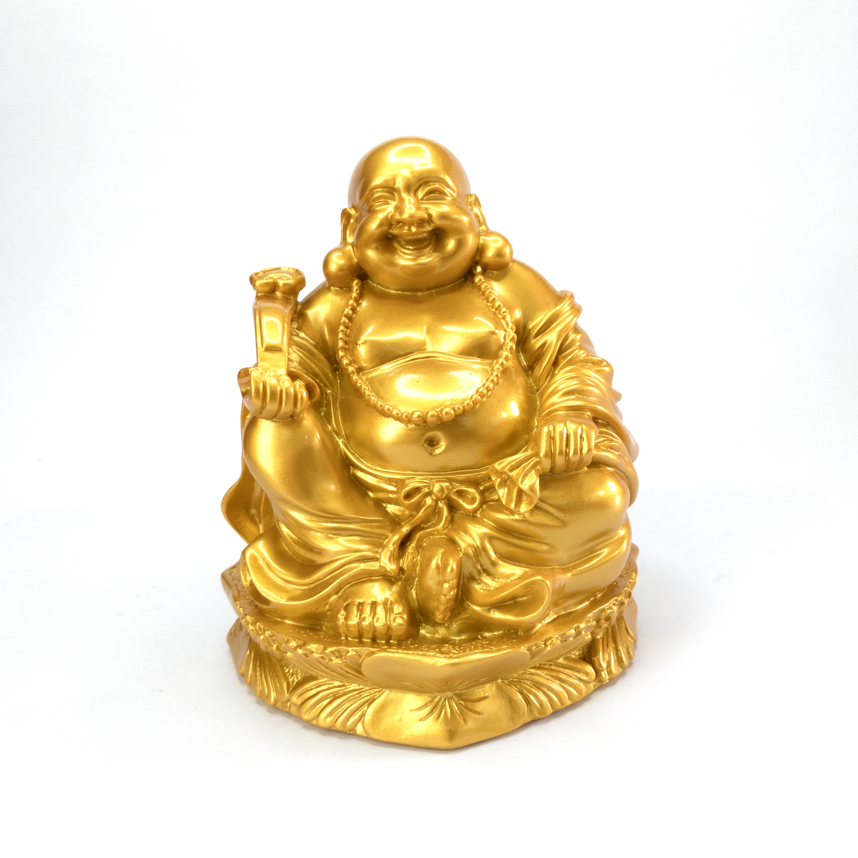 Tượng Phật Di Lặc cầm trượng Như Ý 13cm