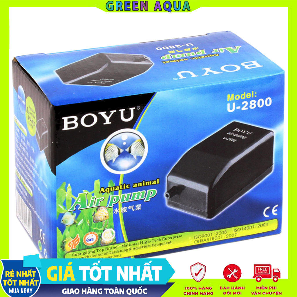 BOYU - Air Pump | Máy bơm sủi Oxy siêu êm cho hồ cá thuỷ sinh, hồ cá biển